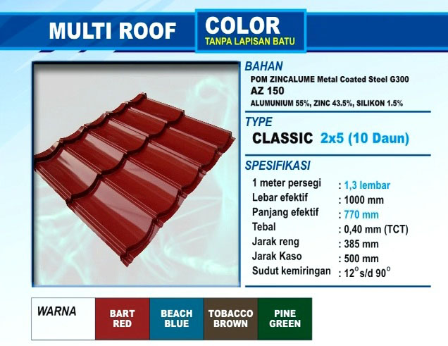 Genteng Multiroof Color Classic