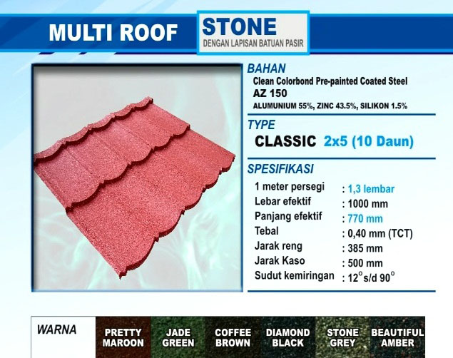 Genteng Multiroof Color Permata
