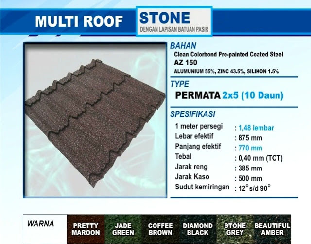 Genteng Multiroof Stone Permata